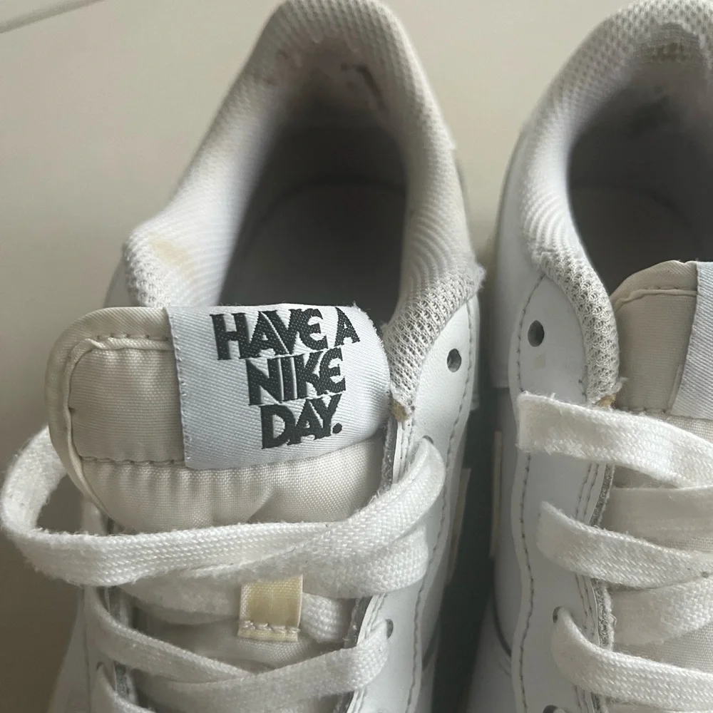 Nike Kids White Leather 'Have A Nike Day' Sneakers - Picture 2 of 2